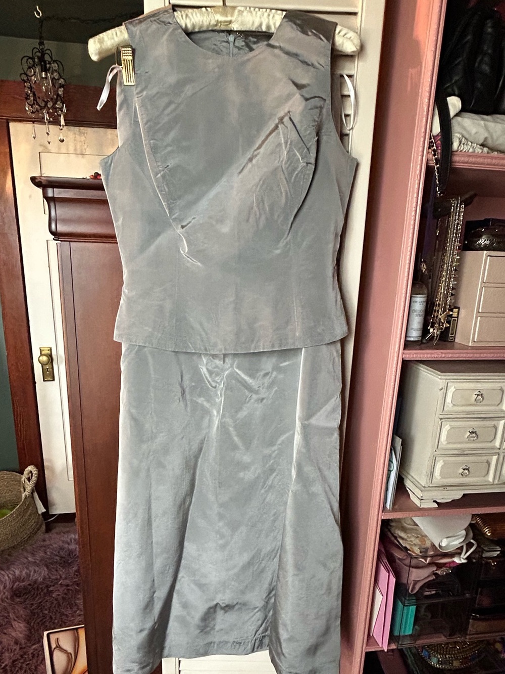 Vintage Vera Wang 2-Pc Dress Grey/Silver Mother of the Bride/Groom Size 6